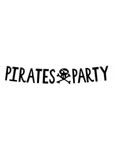 Zwarte kartonnen pirates party slinger