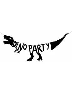 Guirlande en carton squelette dino party noire 90 x 20 cm