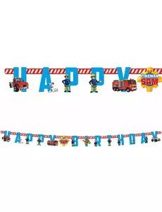 Papieren slinger Happy Birthday Sam de brandweerman™ 180 cm
