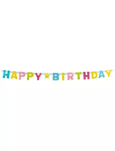 Happy Birthday kartonnen letterslinger 150 cm