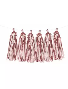 Guirlande tassel 12 pompons rose gold métallisé 1.5m