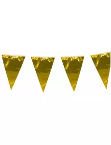 Guirlandes à fanions géants dorés 10 m