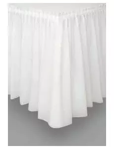 Witte kunststof tafelrok 73 x 426 cm