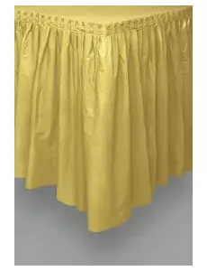 Gouden plastic tafelrok