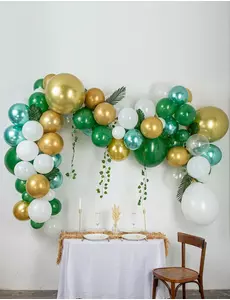 Kit d'arche de ballons tropicaux avec 86 feuilles de lierre, de palmier et de monstera