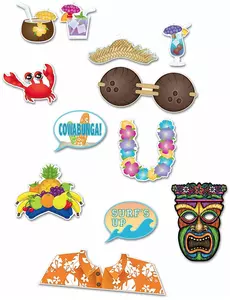 Kit photobooth Hawaï 12 accessoires