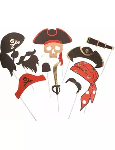 Piraten photobooth kit 10 stuks