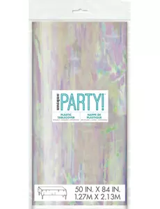 Iriserend plastic tafelkleed 127 x 213 cm
