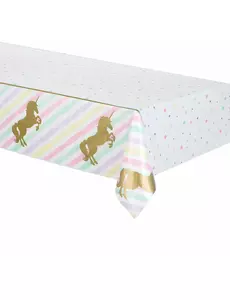 Eenhoorn plastic tafelkleed 137 x 259 cm