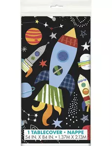 Nappe en plastique univers noire 137 x 213 cm