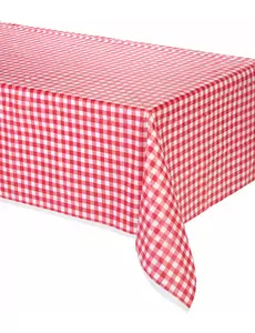 Nappe en plastique vichy rouge 137 x 274 cm