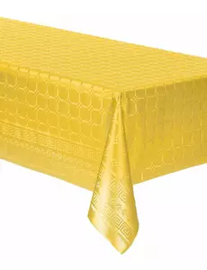 Nappe en rouleau de papier damassé jaune 6 m