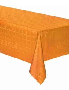 Oranje damast papieren tafelkleed 6 meter