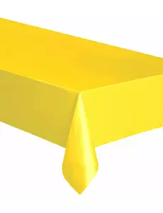 Rechthoekig geel plastic tafelkleed 137 x 274 cm