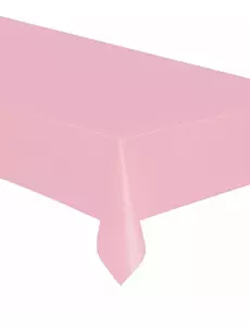 Rechthoekig plastic tafelkleed lichtroze 137 x 274 cm