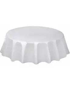 Nappe ronde en plastique blanche 213 cm