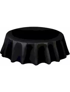 Nappe ronde en plastique noir 213 cm