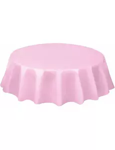 Nappe ronde en plastique rose clair 213 cm