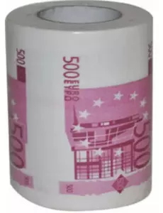 WC papier 500 euro biljetten