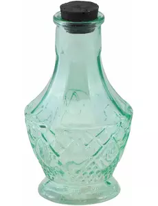 Klein groen glazen flesje 11,5 cm