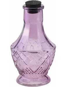 Klein paars glazen flesje 11,5 cm