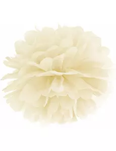 25 cm crèmekleurige papieren hangende pompon
