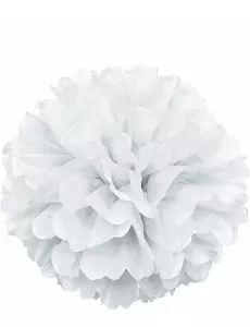 Pompon en papier blanc 40 cm