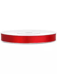 Ruban satin rouge 0.6 cm x 25 m