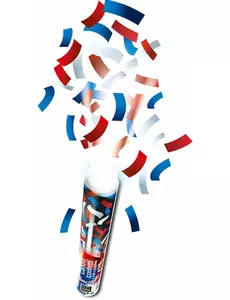 Tube lanceur de confettis rectangle tricolore 30 cm