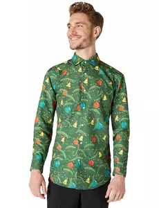 Groen Suitmeister™ gedessineerd kerstoverhemd voor volwassenen