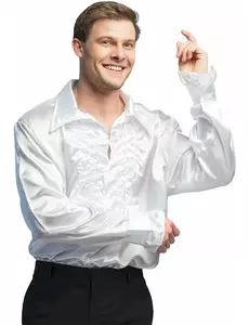 Chemise disco blanche homme, Taille: Large (52/54)