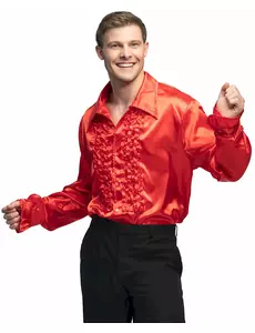 Chemise disco rouge homme, Taille: Large