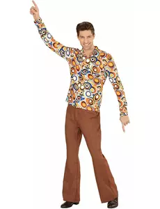 Chemise groovy bubbles années 70 homme, Taille: Small/Medium