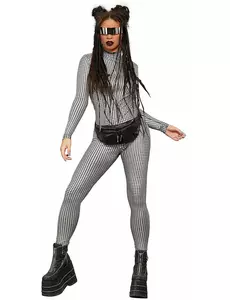 Combinaison holographique disco femme