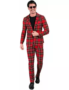 Costume imprimé tartan Ecossais adulte, Taille: Small
