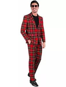 Costume imprimé tartan Ecossais grande taille adulte, Taille: XX-Large