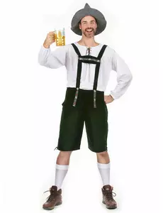 Déguisement bavarois vert foncé homme, Taille: X-Large