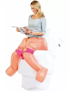 Opblaasbaar toiletkostuum voor volwassenen