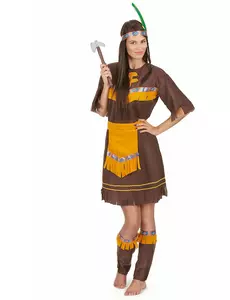 Bruine indianen kostuum voor vrouwen, Maat: Medium/Large