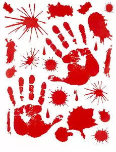 Bebloede handafdrukken stickers Halloween
