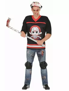Moordenaarkostuum voor volwassenen hockeyer, Maat: Medium (48–50)