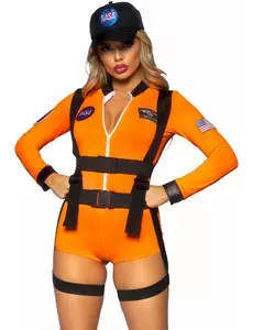 Déguisement astronaute combishort sexy femme, Taille: Large (44–46)