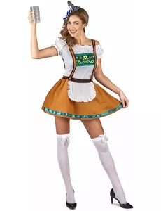 Bruin Tiroler jurkje voor vrouwen, Maat: Small