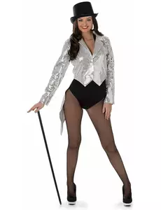 Déguisement cabaret argent femme, Taille: Small