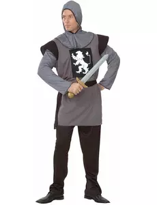 Déguisement chevalier médiéval gris homme