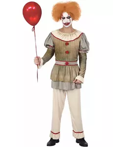 Psycho horror clown kostuum voor mannen, Maat: Medium