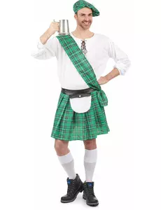 Groen Schotse outfit voor heren, Maat: Large