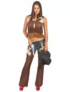 Cowgirl kostuum met chaps voor vrouwen, Maat: Medium