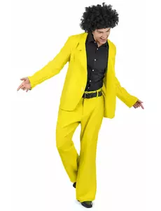 Déguisement disco jaune adulte, Taille: Medium/Large