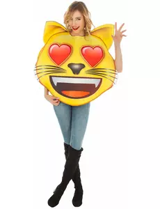 Verliefde kat Emoji™ kostuum voor volwassenen